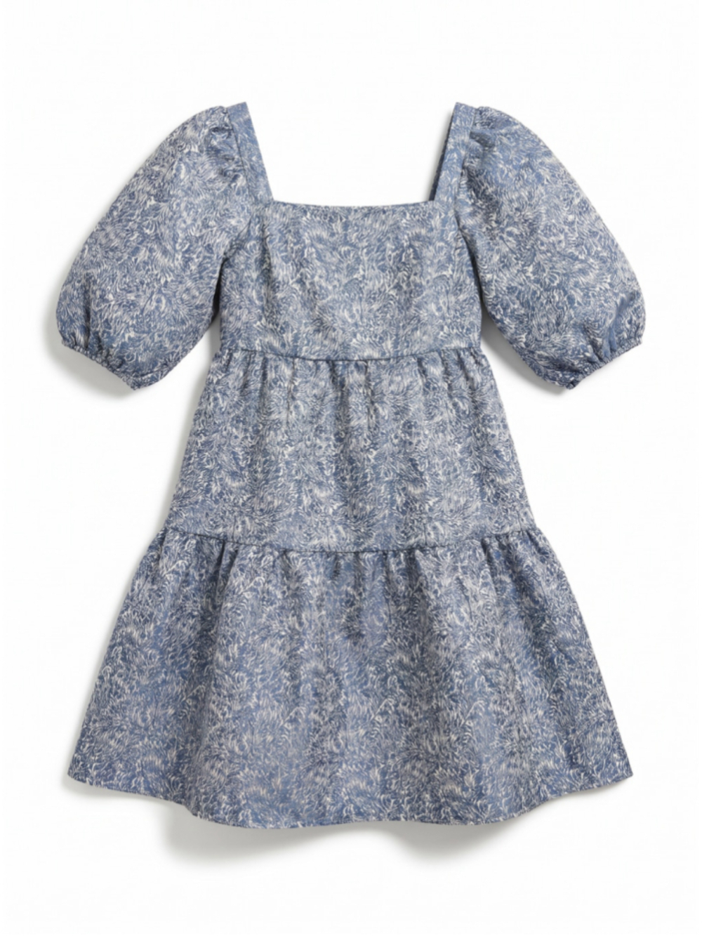 Anthropologie MOON RIVER Dress Women Size Small Blue Baby Doll Puff Sleeves